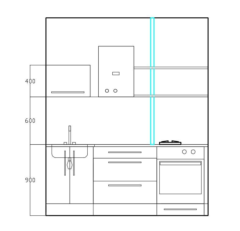 Чертеж кухни после замечаний мастера