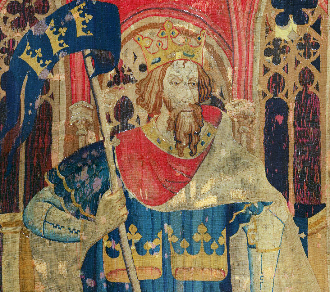 Король Артур. Фрагмент из "Гобелена христианских героев". Датируется  1385 г.