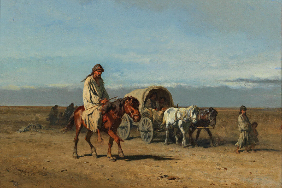 "Цыгане в дороге". А. Петтенкоффен. 1856