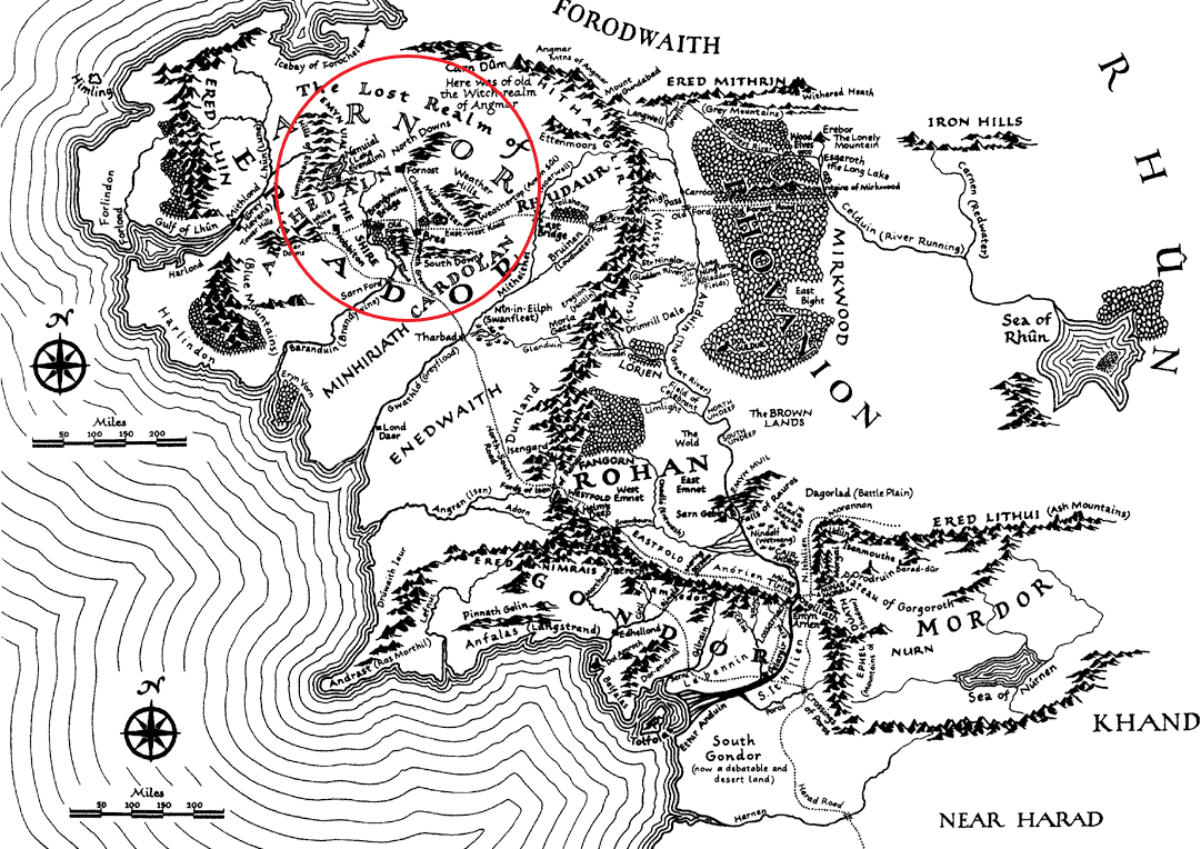 Карта мира средиземья