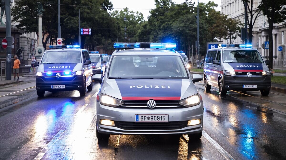    Сотрудники полиции следят за соблюдением порядка на акции протеста против финансовой поддержки Украины на государственном уровне, на одной из улиц в Вене© РИА Новости / Стрингер