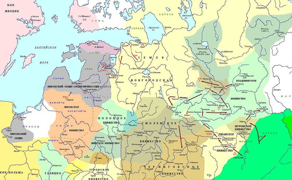 Карта россии в 12 веке