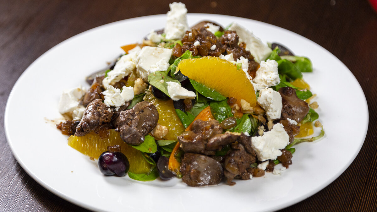 Салат с печенью