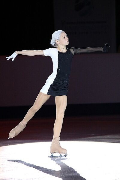 Александра Трусова, на чемпионате мира серди юниоров 2019.