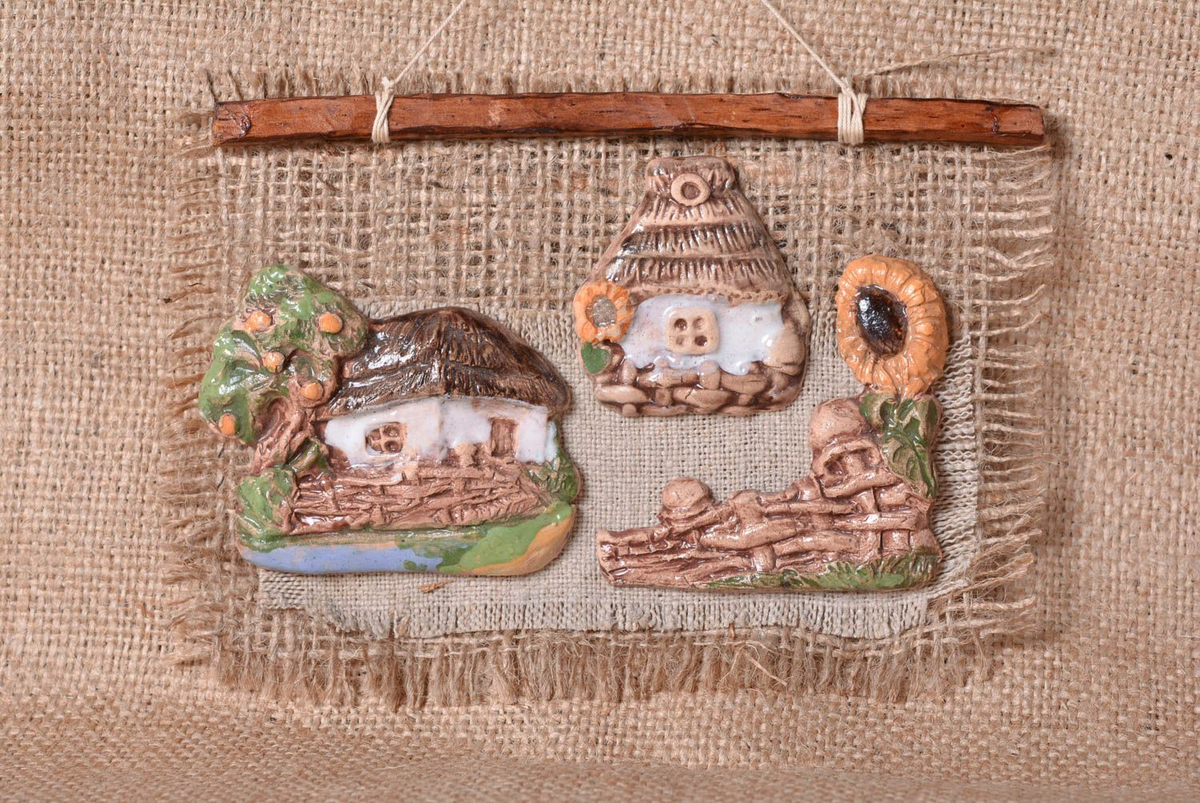 панно из мешковины