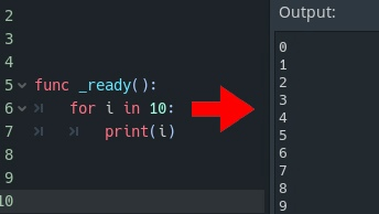 обычный цикл от 0 — 9