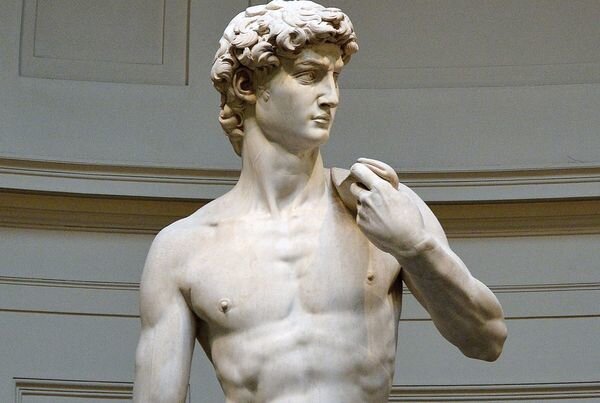 Давид — мраморная статуя работы Микеланджело, хранится в Академии изящных искусств во Флоренции. Источник: wikipedia.org