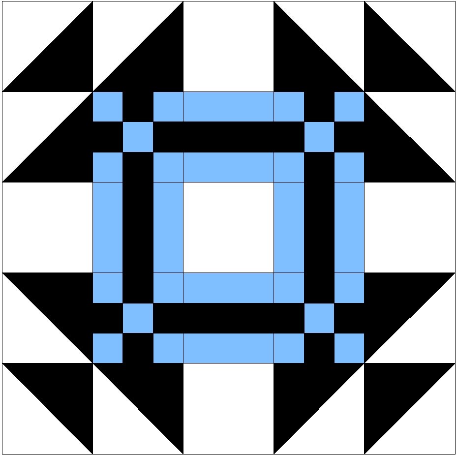 1 Лоскутный узор 5х5 квадратов 3 цвета. Другие расцветки в карусели.