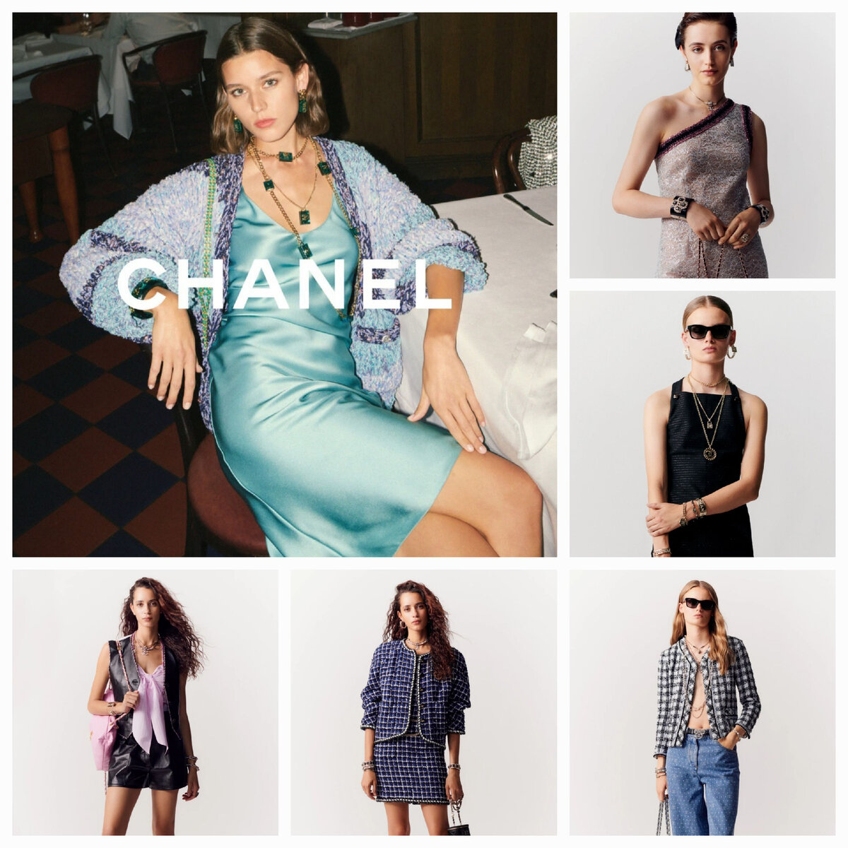 Промо-фото  и образы коллекции Chanel Spring-Summer 2023 pre-collection "Vivienne in the City". Материал: Chanel.