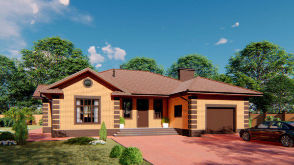 Вид на главный фасад дома. Источник изображения: Дзен-канал ""АСП" - проекты и планы домов"; сайт acpdom.ru