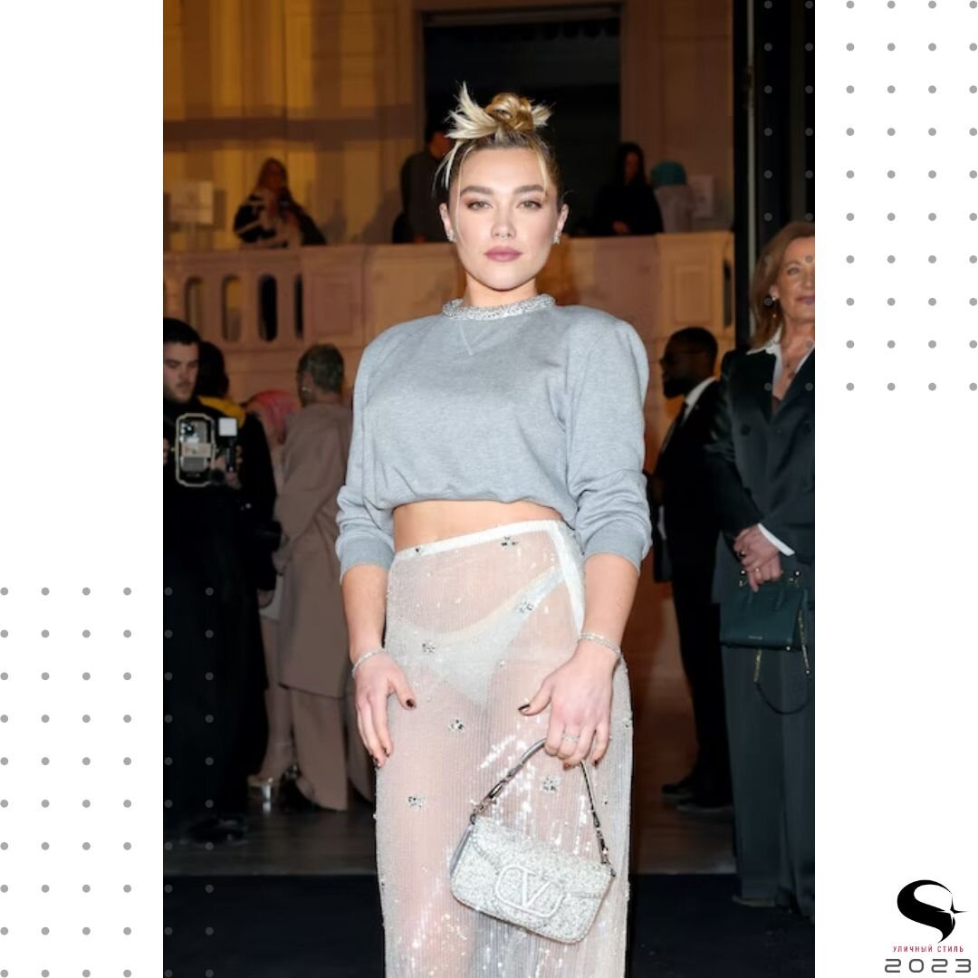 Флоренс Пью надела прозрачную юбку со стрингами на Неделю моды в Париже 2023