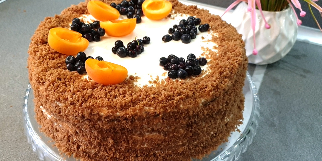 Без духовки, без печенья на сковороде получается торт тающий во рту -очень вкусный -рецепт!