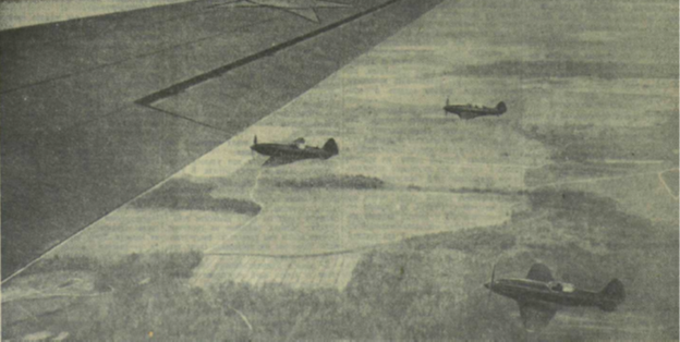 Фото: С. Лоскутова и Я. Халипа «Звено истребителей». Газета «Красная Звезда» 1941 год.