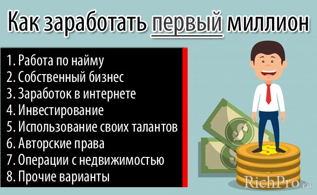 как заработать 1000000 рублей