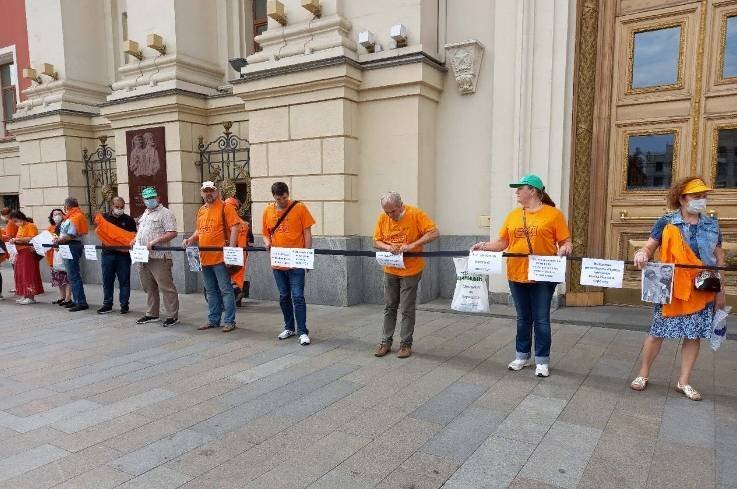 Акция дольщиков ЖК "Царицыно" у мэрии Москвы. Фото: Activatica