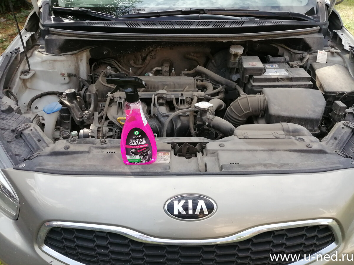 Двигатель до мойки был умеренно грязным. Не мыл его примерно два года