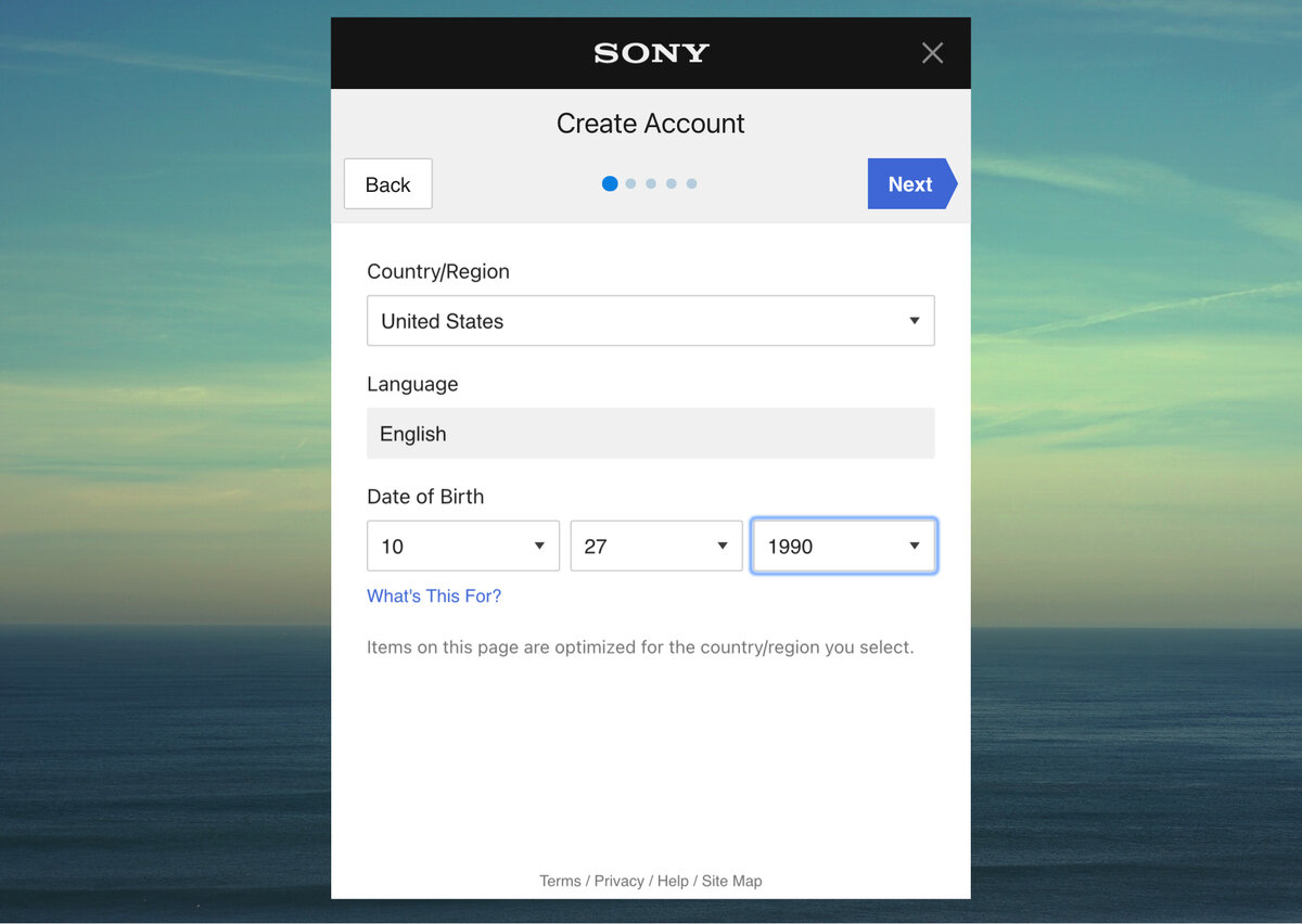 Дату рождения ставьте любую, но вам должно быть 18 лет