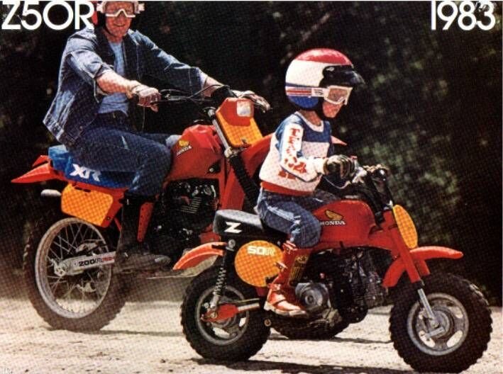 Реклама питбайков Honda 1983 год