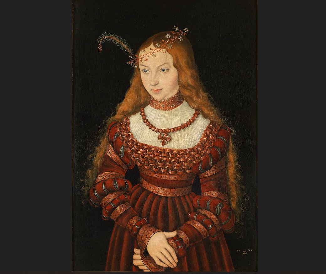 Лукас Кранах. "Портрет Сибиллы Клевской".