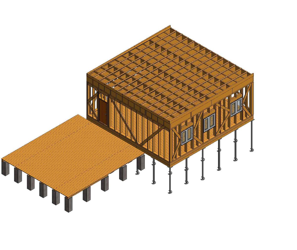 3D-модель каркаса "Дворца пионеров" в Revit