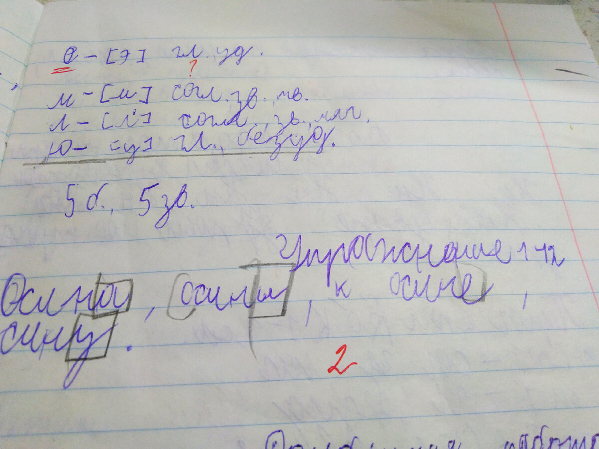 Пример почерка ученика начальной школы с нейропсихологическими нарушениями. Фото автора