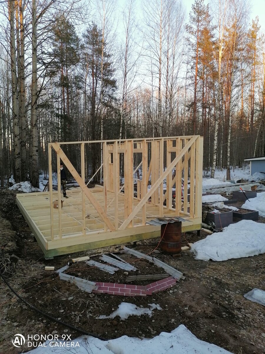 Одноэтажный каркасный дом