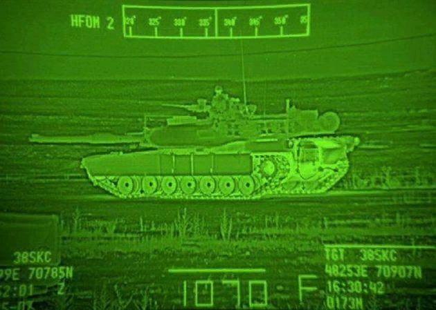 HD-изображение через тепловизор 3-го поколения танка Абрамс