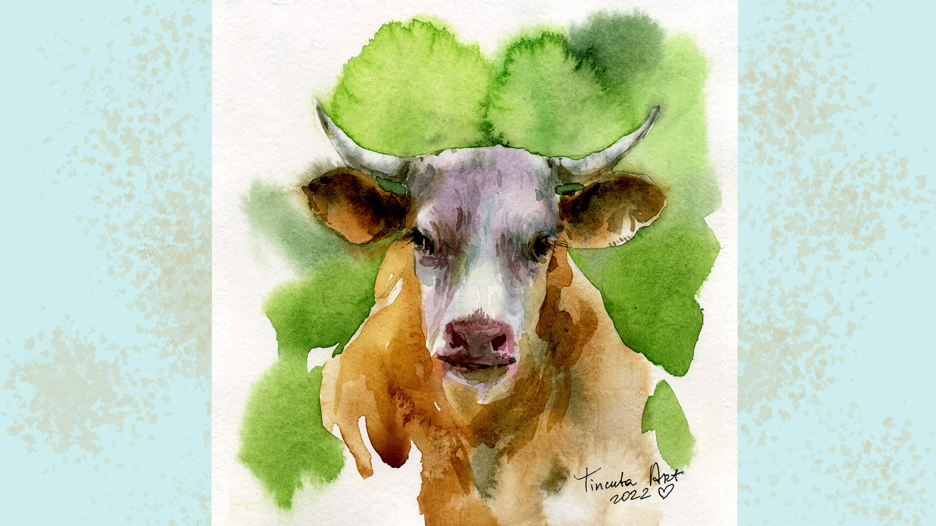 Рисуем скетч коровки в акварели | Tincuta_Art | Дзен