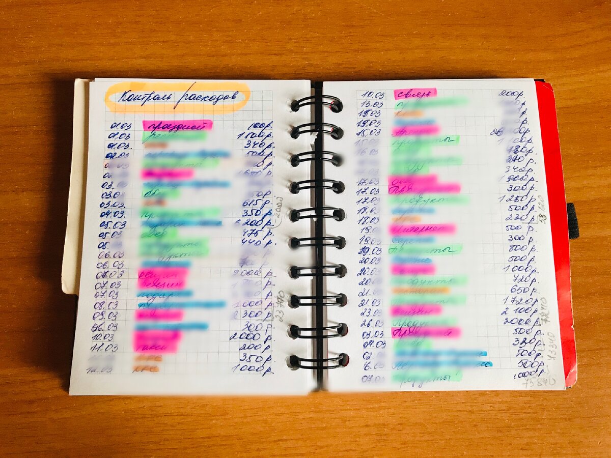 А так я веду ежедневные записи расходов