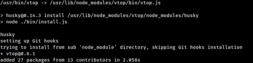  sudo npm install -g vtop