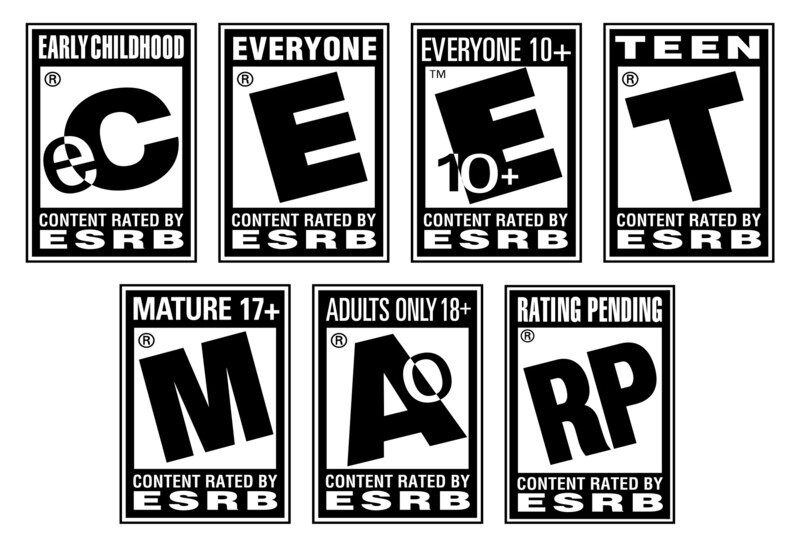 Всеми знакомая маркировка с рейтингами от ESRB