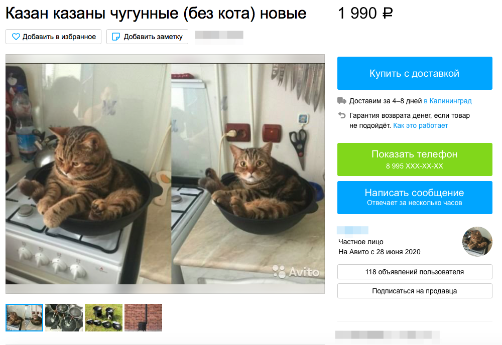 Скриншот с сайта avito.ru