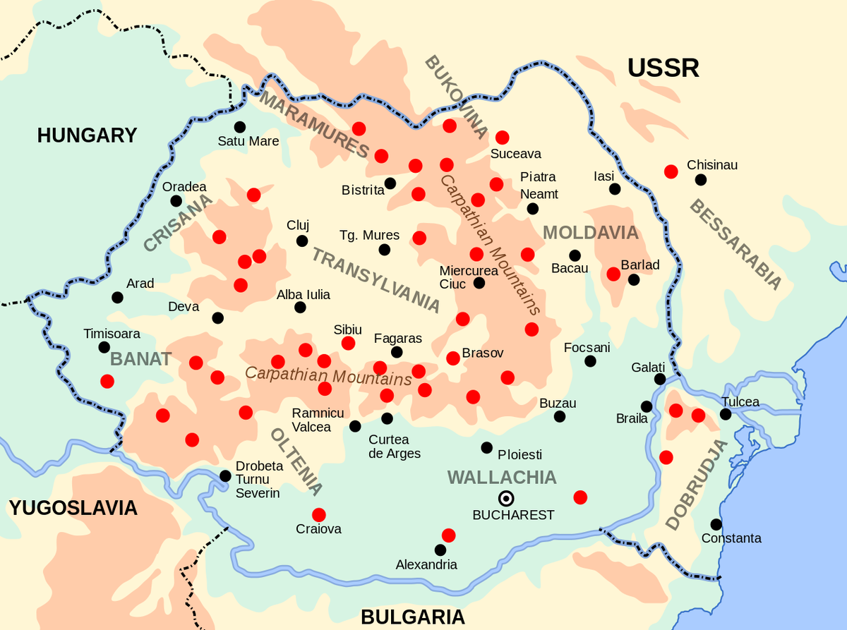Центры антикоммунистического движения в Румынии.