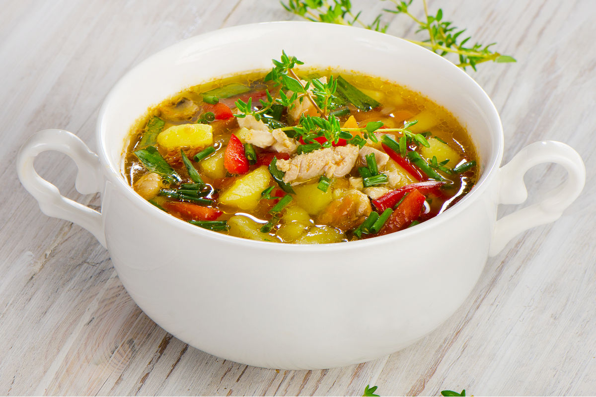 Куриный суп с овощами 