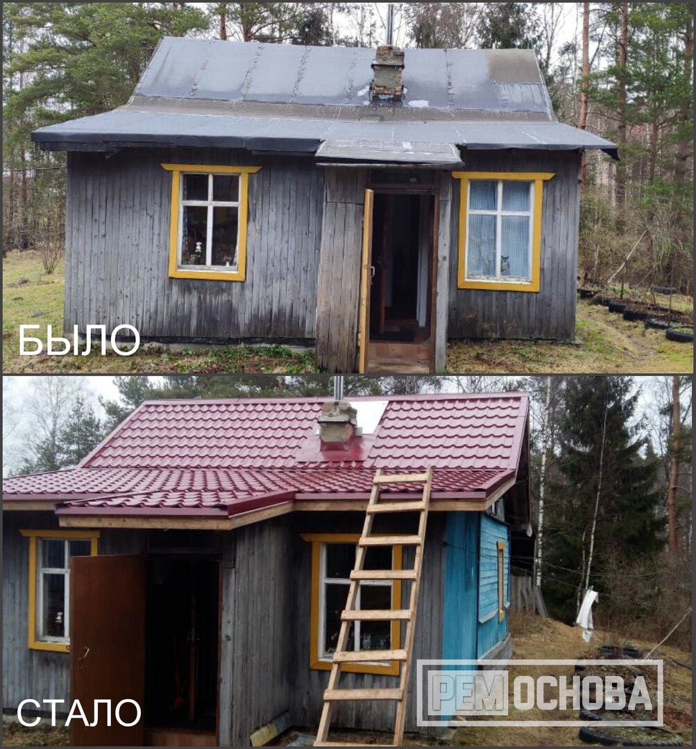 Устройство металлочерепицы кровли дачного дома в Приветинском