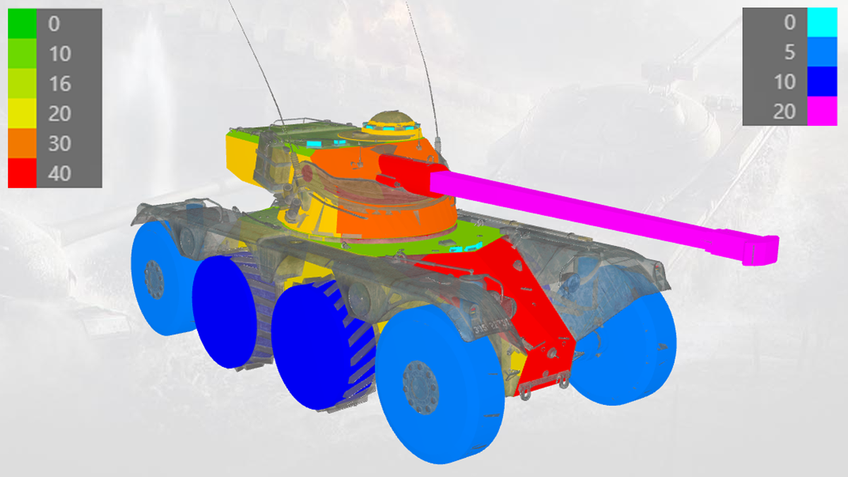 Основная броня танка — скорость в обоих направлениях, иногда спасают большие колёса