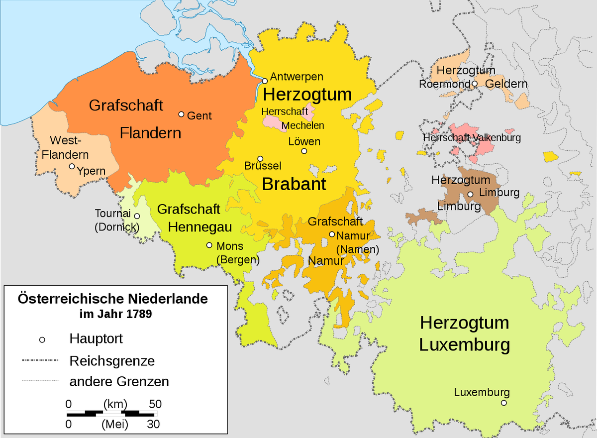 Австрийские Нидерланды в 1789 году.