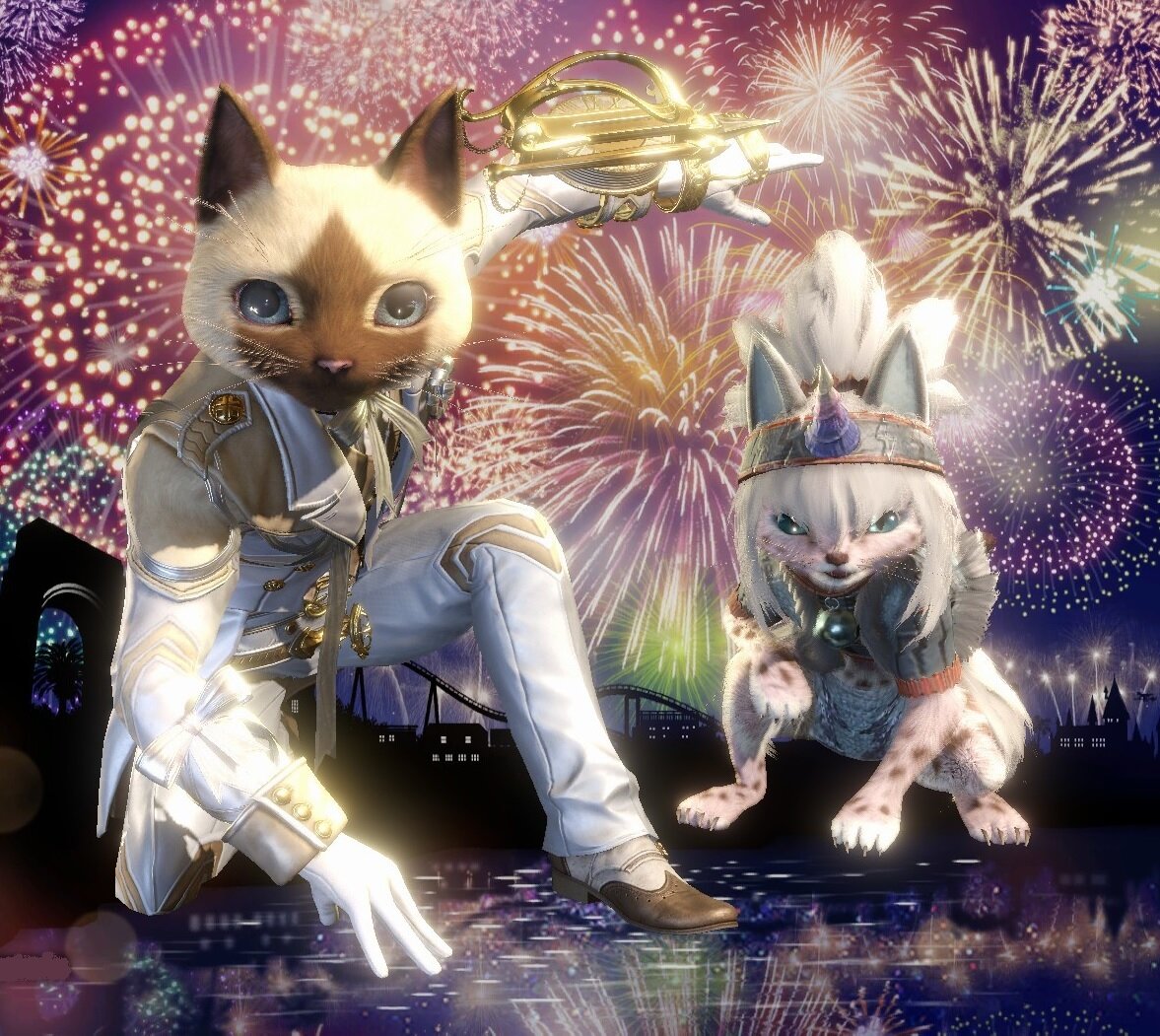 Отрывался, придя к товарищу на помощь в облике котейки. Вместе со своим коттом-напарником.