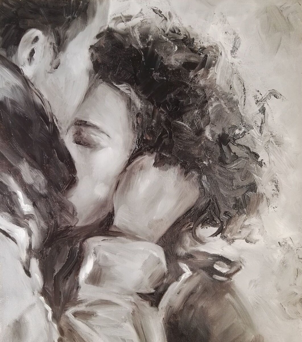 Встреча. Картина маслом.