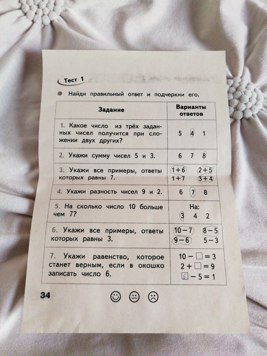 Тест по математике