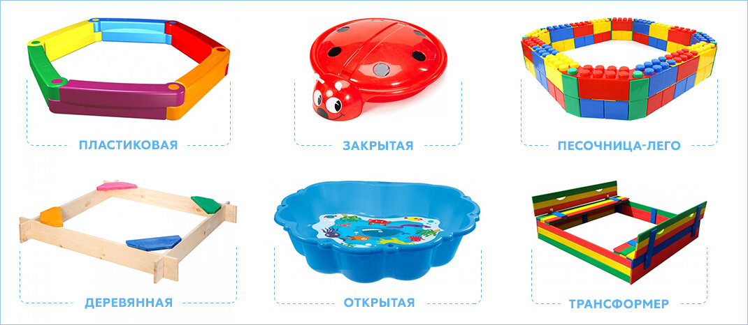 Виды детских песочниц