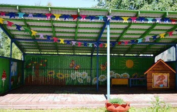 Уличные веранды для детского сада: 84 фото
