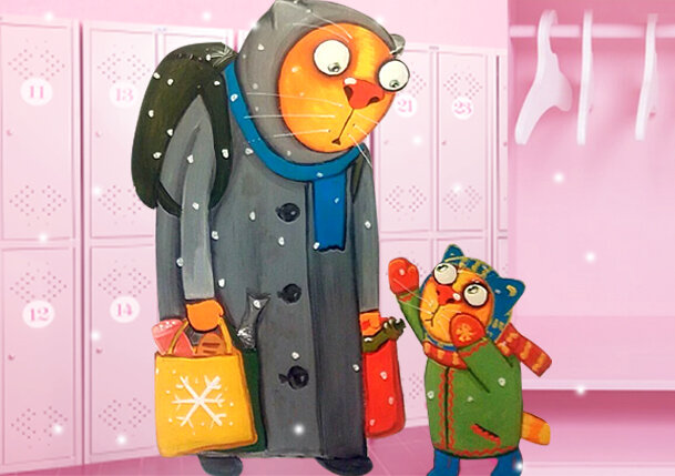 В коллаже использована картина Васи Ложкина "На ручки!"