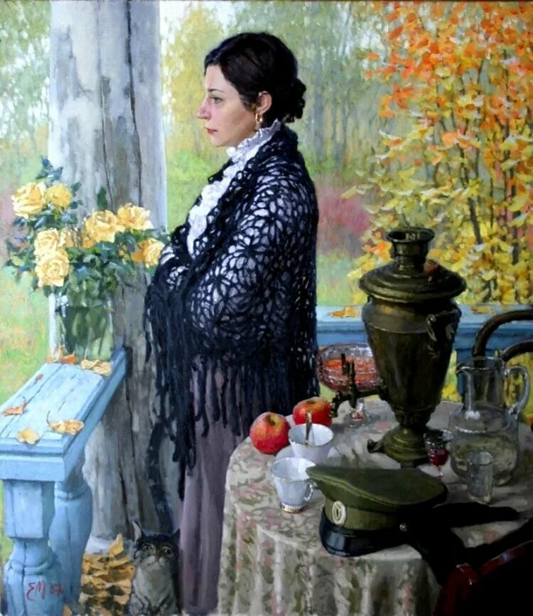 Романс 1914 год. Перед скорой разлукой женщина уже выплакала все слёзы.