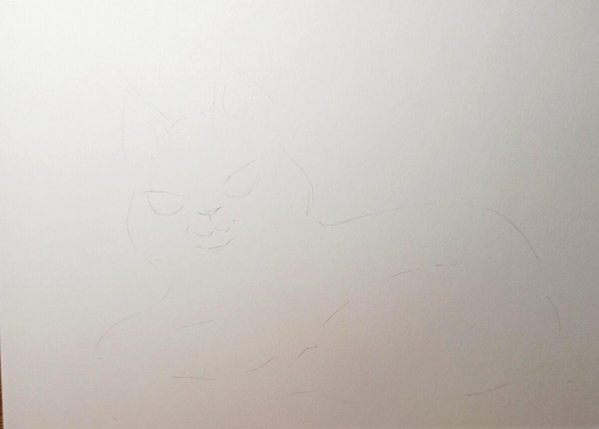 Линии еле заметные, ненужные убираем ластиком.