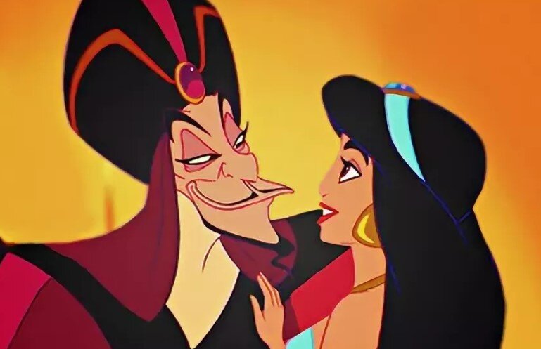 Prinzessin Jasmine und Jafar küssen sich