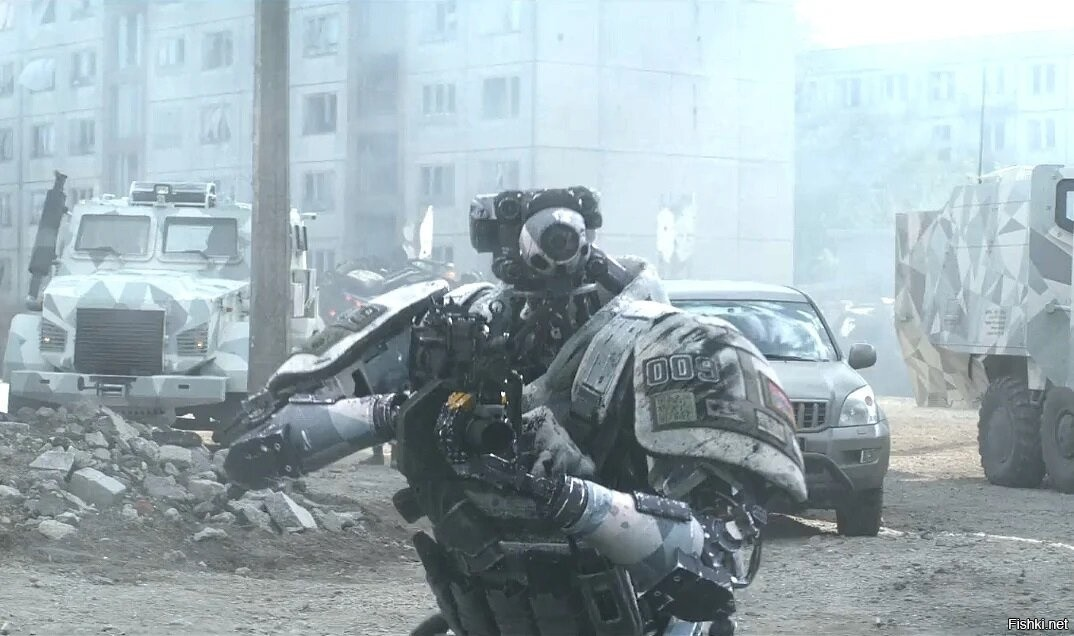 кадр из фильма. Американский дроид