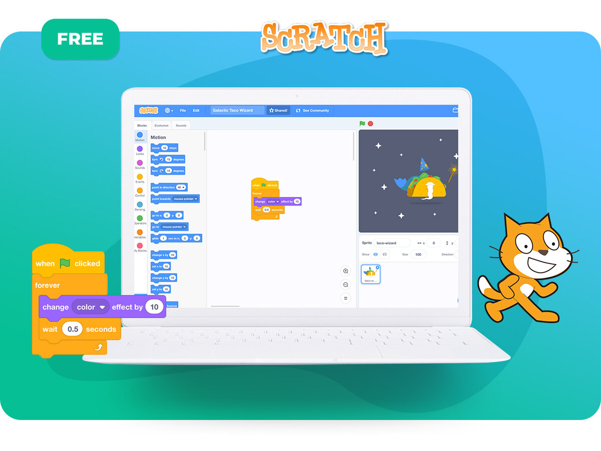 Программирование на Scratch для детей от 8 лет (Скретч) — бесплатные  видеоуроки | Школа программирования 