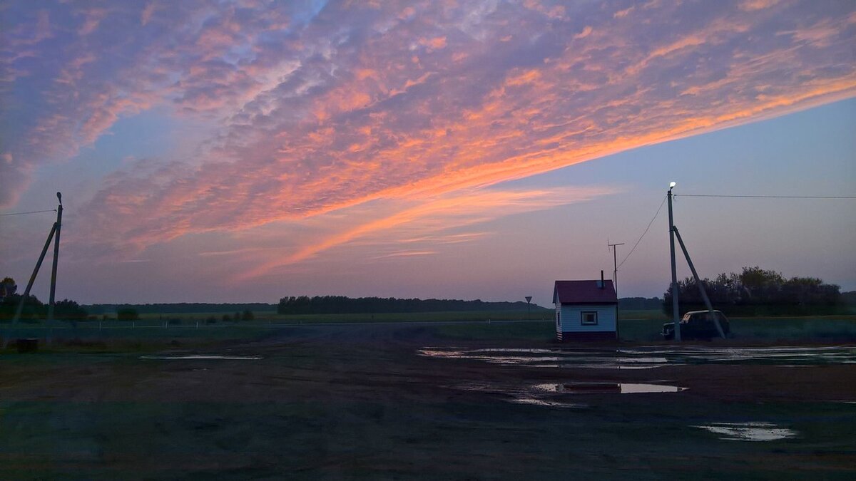 Наступление темноты на трассе.