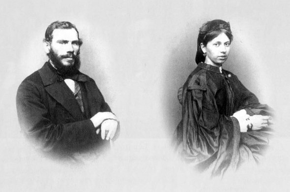 Жених и невеста. Лев Толстой и Софья Берс. Фото М. Б. Тулинова